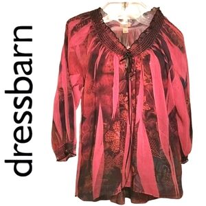 Dressbarn Pink Sheer Top sz L NWT NEW
